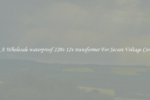 Get A Wholesale waterproof 220v 12v transformer For Secure Voltage Control