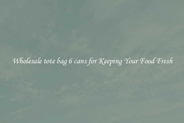 Wholesale tote bag 6 cans for Keeping Your Food Fresh