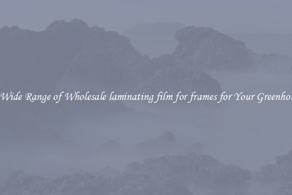 A Wide Range of Wholesale laminating film for frames for Your Greenhouse