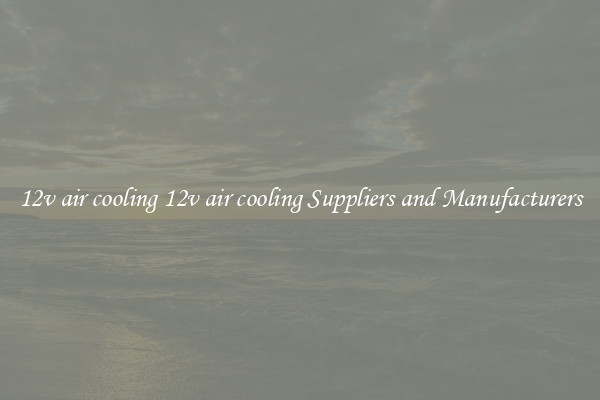12v air cooling 12v air cooling Suppliers and Manufacturers