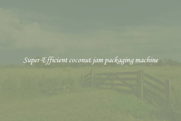 Super-Efficient coconut jam packaging machine