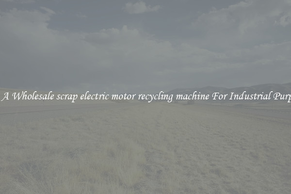 Buy A Wholesale scrap electric motor recycling machine For Industrial Purposes